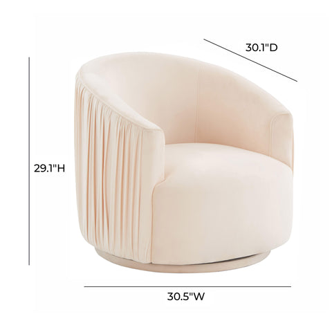 Milan Peche Pleated Swivel Chair