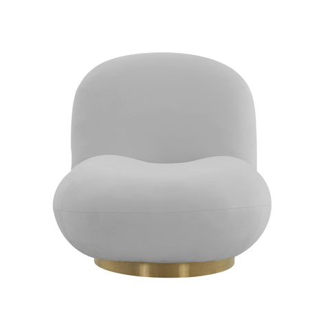 Palm Grey Velvet Swivel Chair