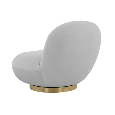 Palm Grey Velvet Swivel Chair