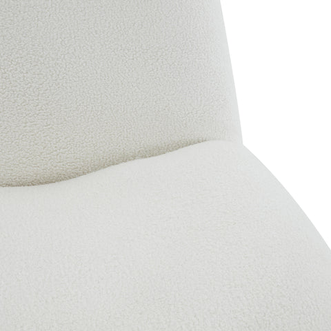 Palm White Boucle Swivel Chair
