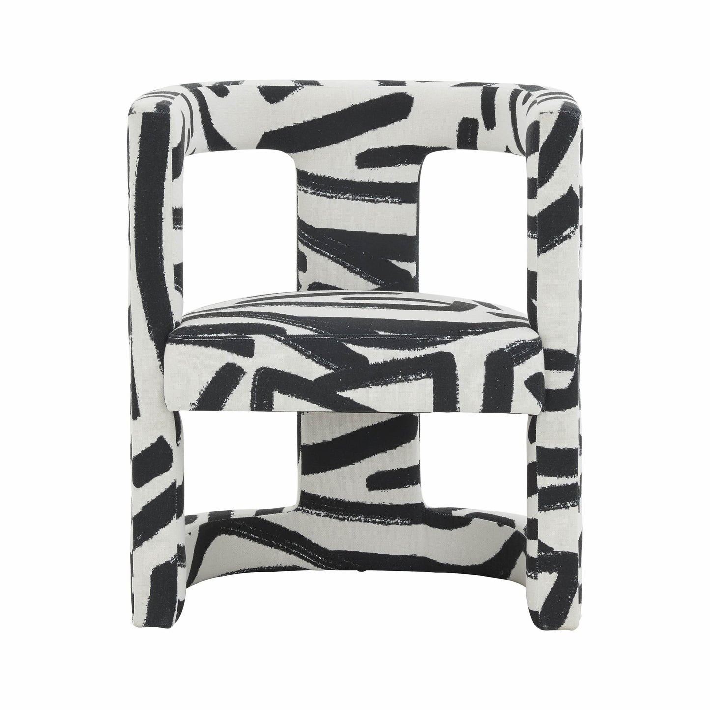 morgan velvet chair in black brushstroke pattern