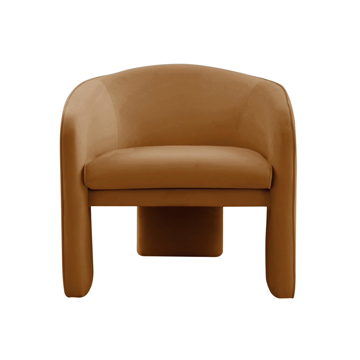 gala cognac velvet accent chair