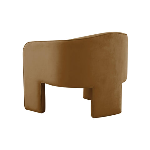 Gala Cognac Velvet Accent Chair