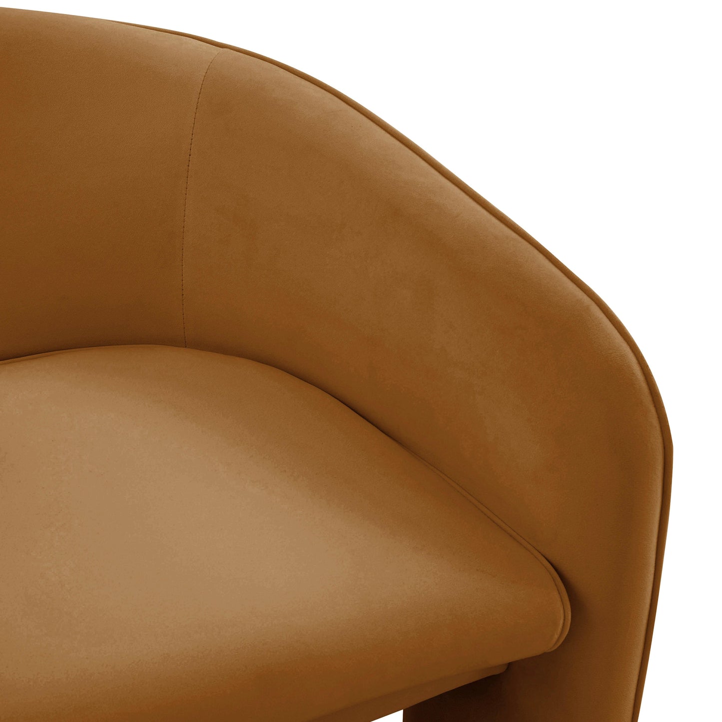 gala cognac velvet accent chair