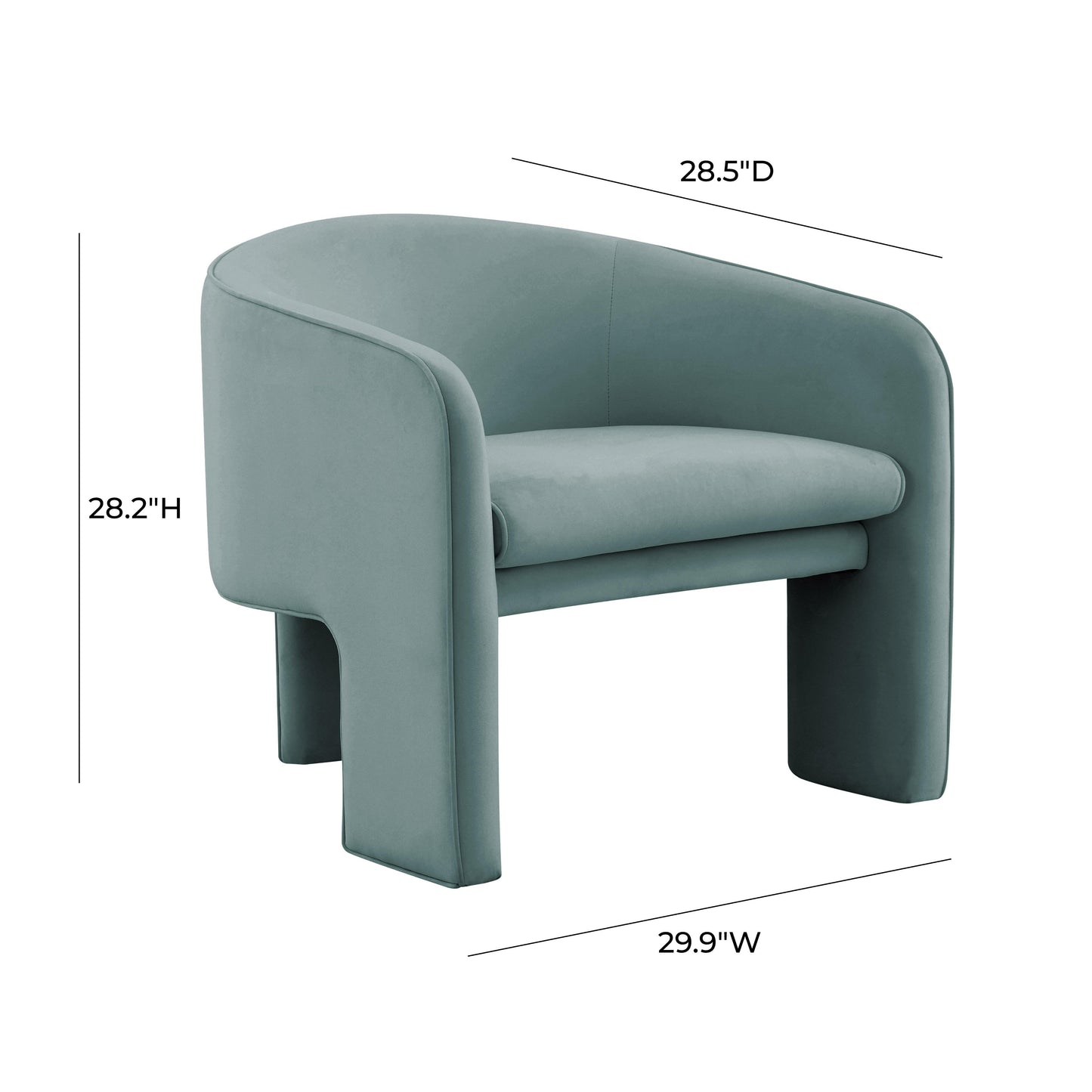 gala sea blue velvet accent chair