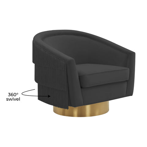 Elliana Black Swivel Chair