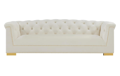 Astrid Cream Velvet Sofa