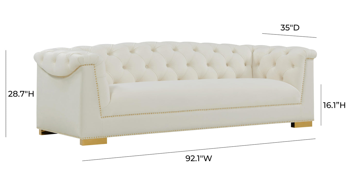 astrid cream velvet sofa