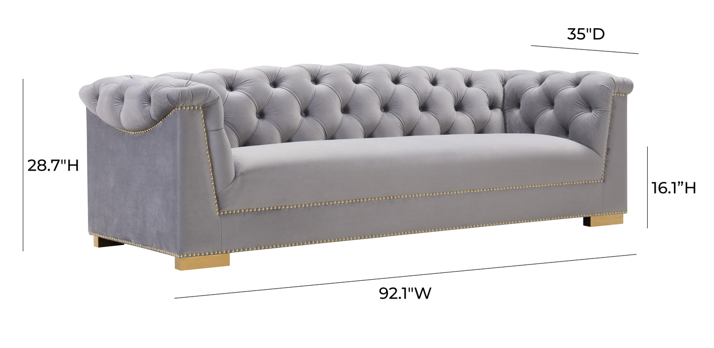 astrid grey velvet sofa