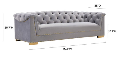 Astrid Grey Velvet Sofa