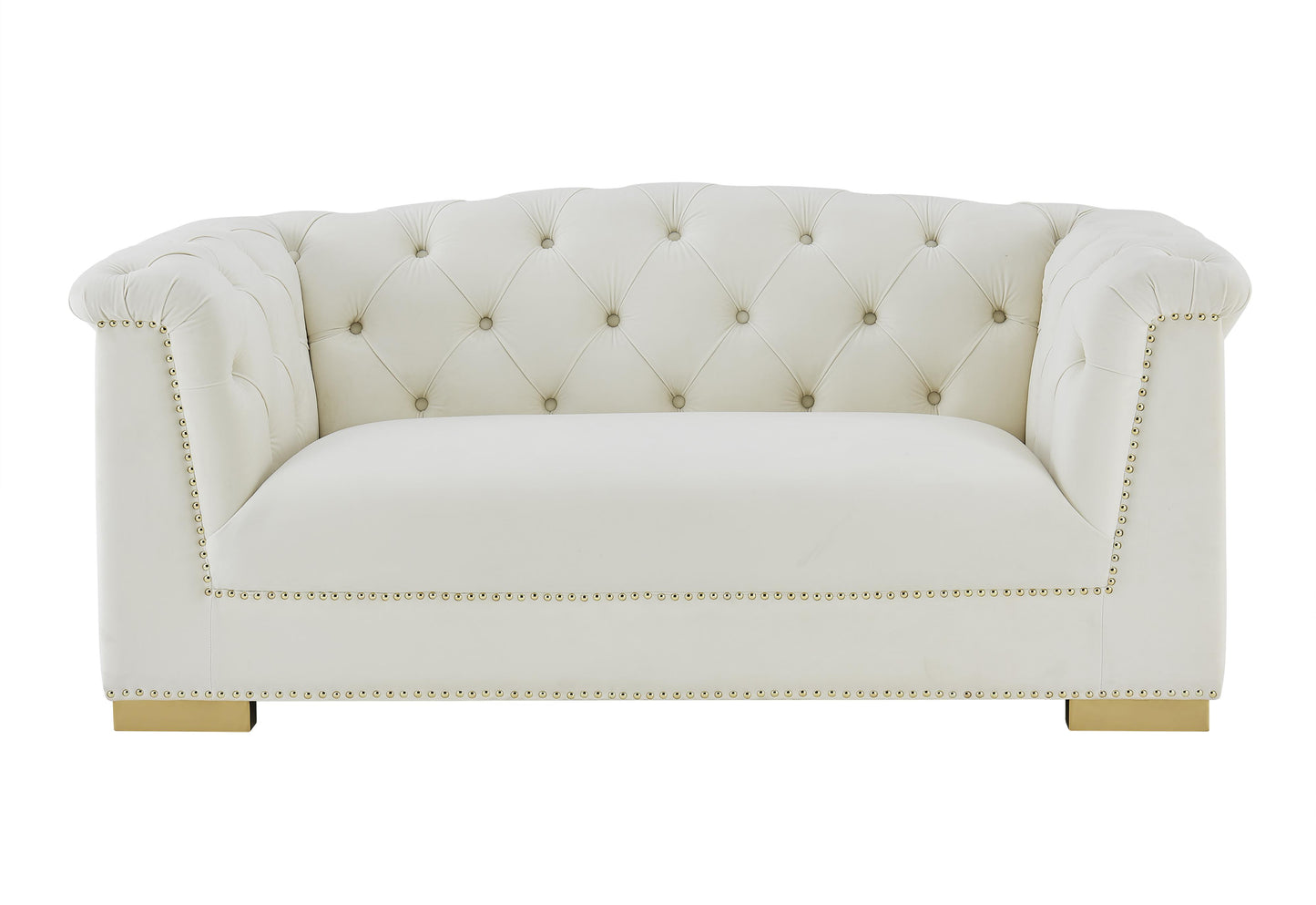 astrid cream velvet loveseat