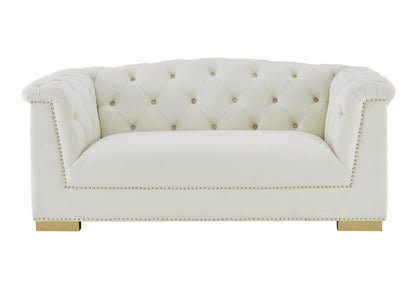 Astrid Cream Velvet Loveseat