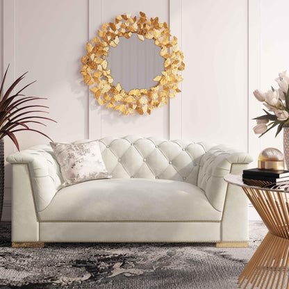 Astrid Cream Velvet Loveseat