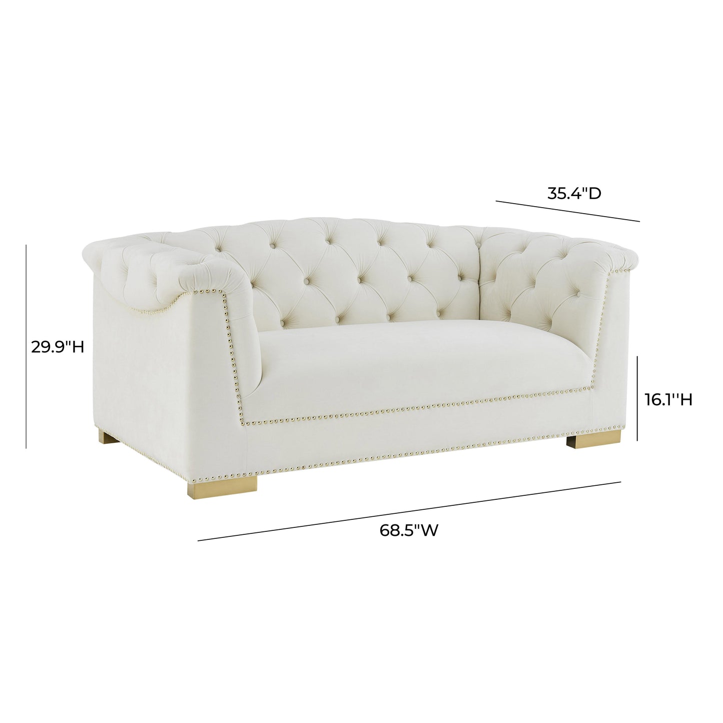 astrid cream velvet loveseat