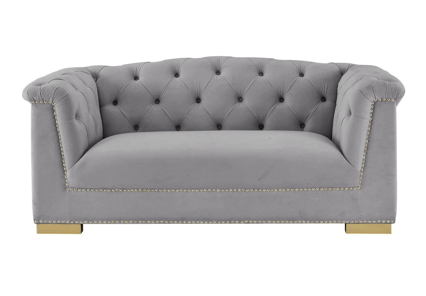 astrid grey velvet loveseat