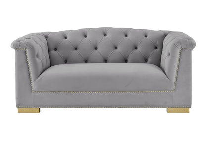 Astrid Grey Velvet Loveseat