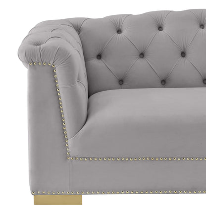 Astrid Grey Velvet Loveseat