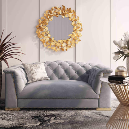 Astrid Grey Velvet Loveseat