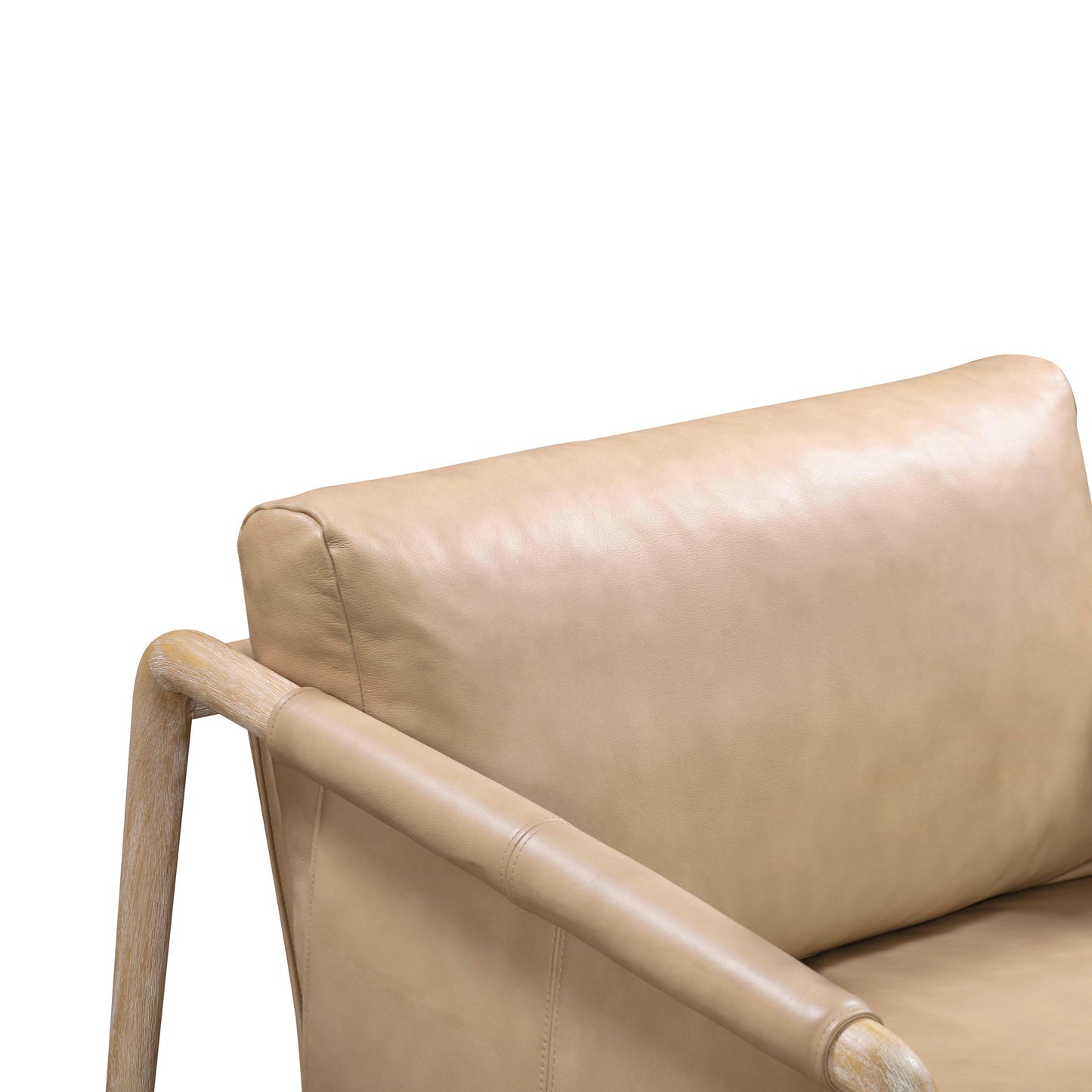 oodle tan genuine leather accent chair