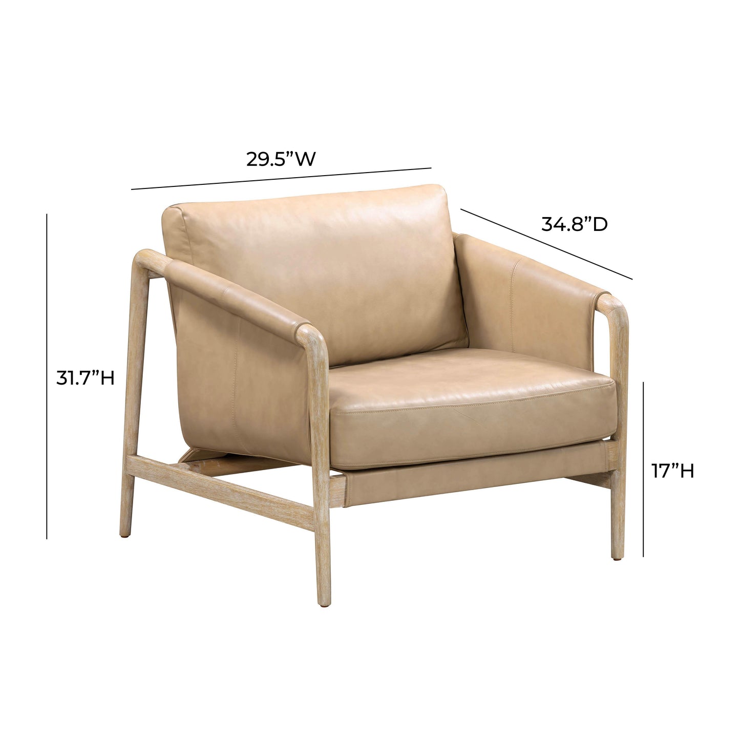 oodle tan genuine leather accent chair