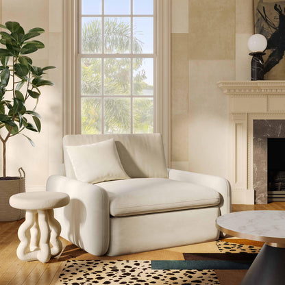 Tarra Cream Velvet Lounge Chair