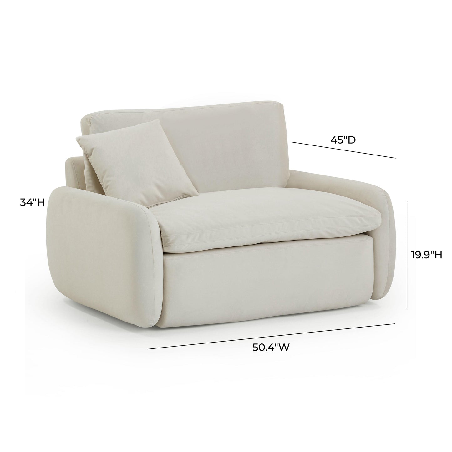 tarra cream velvet lounge chair