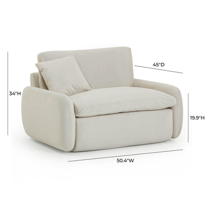 Tarra Cream Velvet Lounge Chair