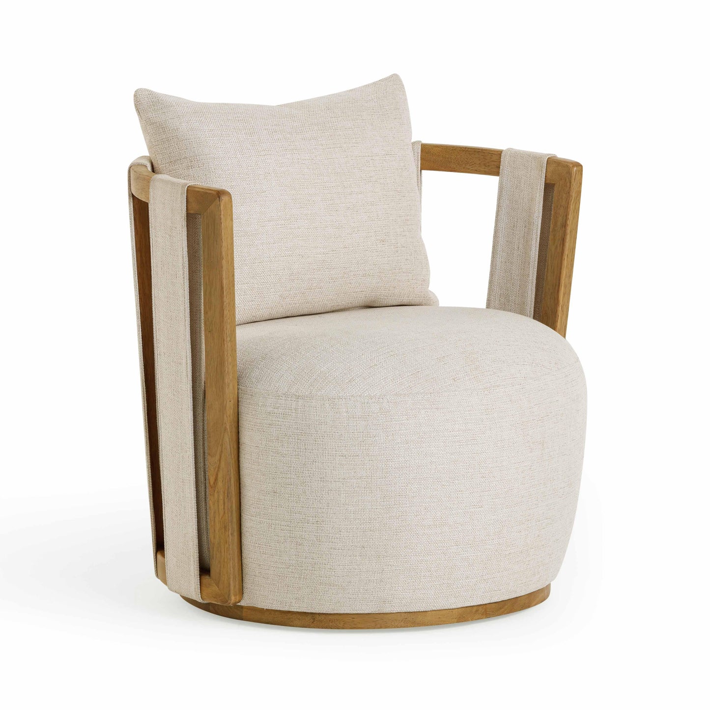 kendall cream textured weave swivel chair