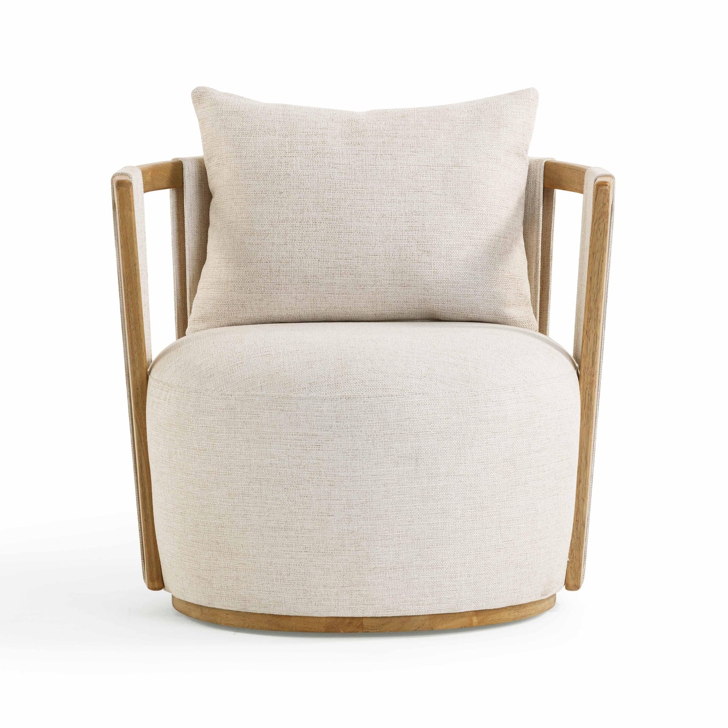 kendall cream textured weave swivel chair