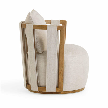 Kendall Cream Textured Weave Swivel Chair