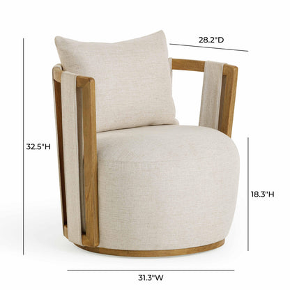 Kendall Cream Textured Weave Swivel Chair