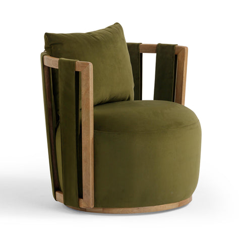 Genevieve Ravenna Upcycled Contract-Grade Fabric Swivel Accent Chair - image 10