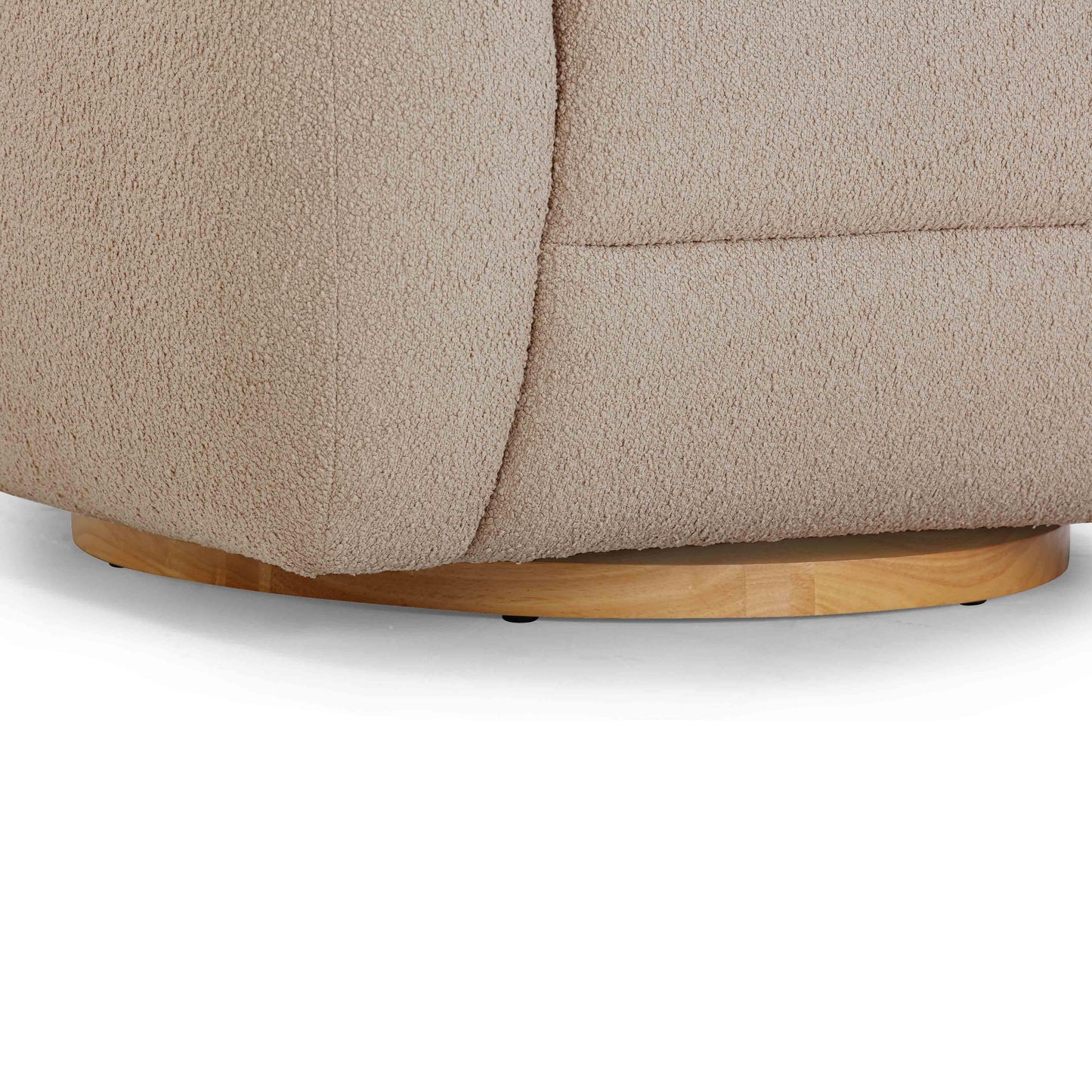 channeled light brown boucle swivel chair