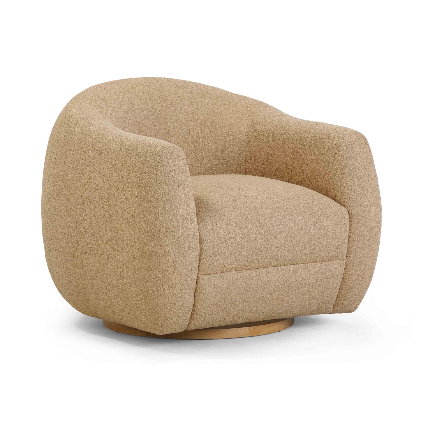 channeled honey boucle swivel chair