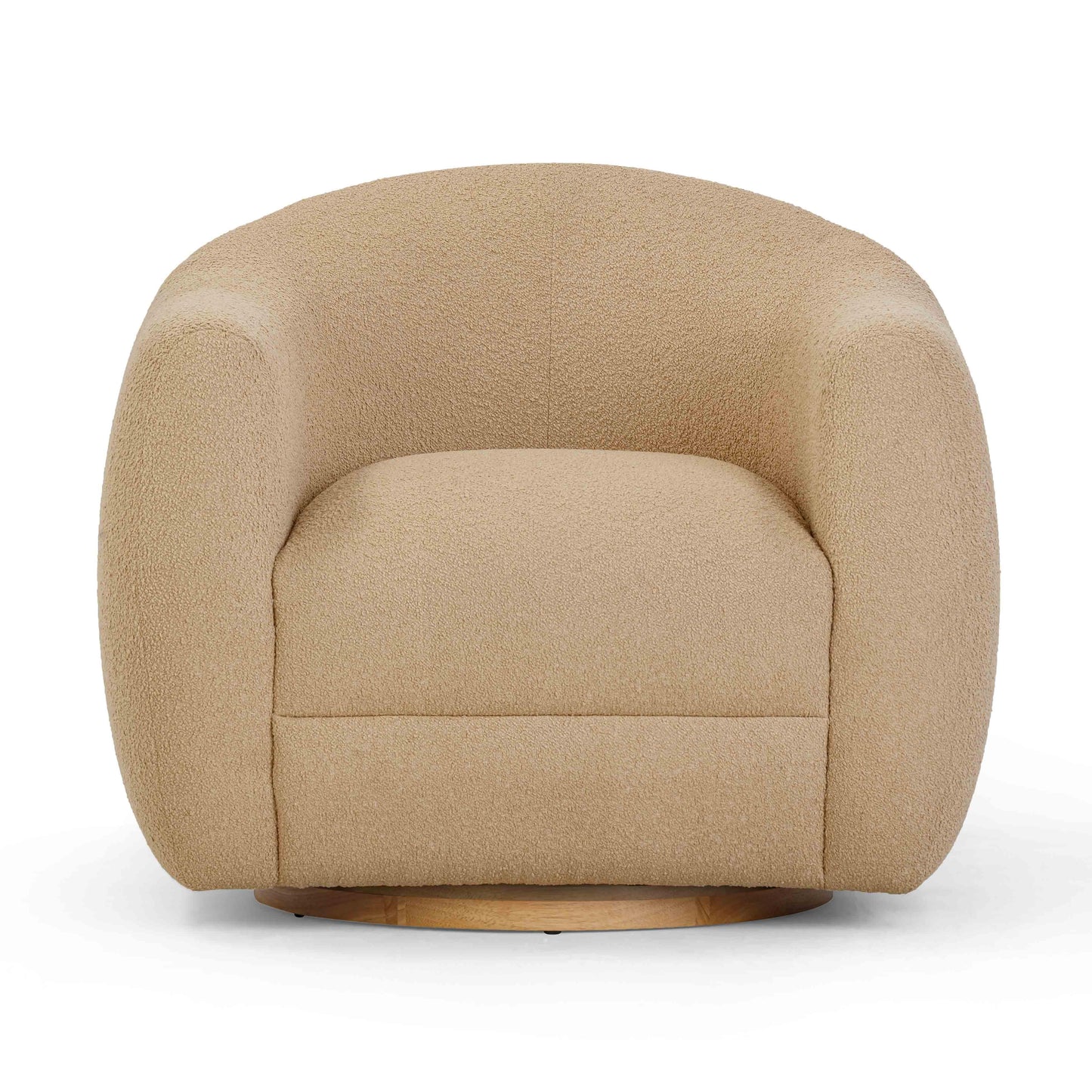 channeled honey boucle swivel chair