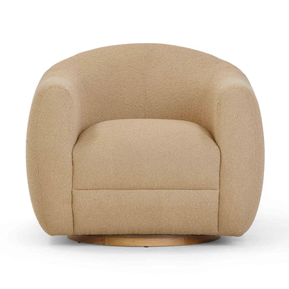 Channeled Honey Boucle Swivel Chair