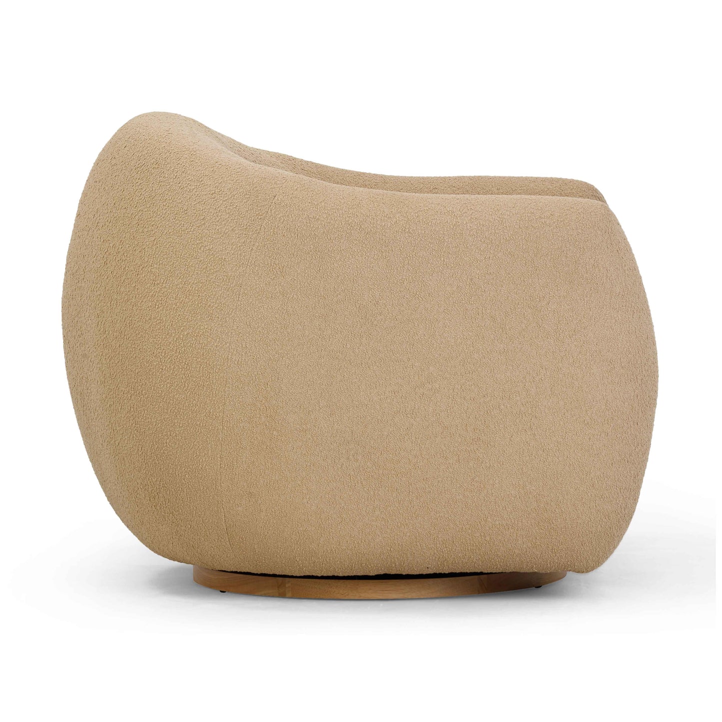 channeled honey boucle swivel chair