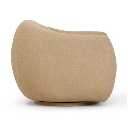 Channeled Honey Boucle Swivel Chair