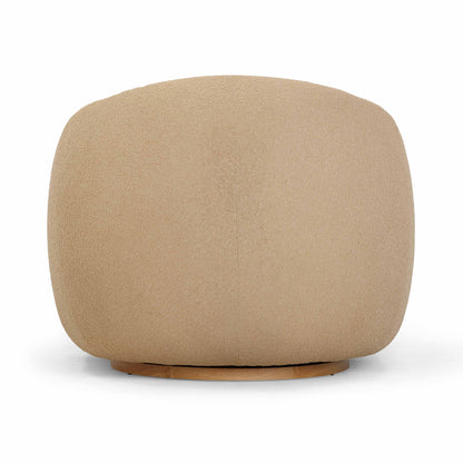 Channeled Honey Boucle Swivel Chair