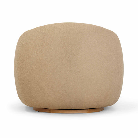 Channeled Honey Boucle Swivel Chair