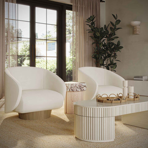 Alessia Capri 48" Cream Oval Coffee Table - image 2