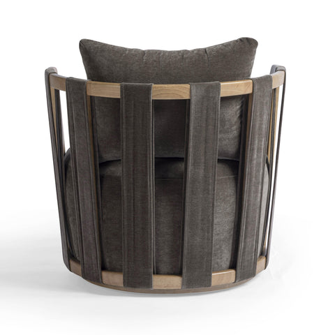 Genevieve Ravenna Upcycled Contract-Grade Fabric Swivel Accent Chair - image 5