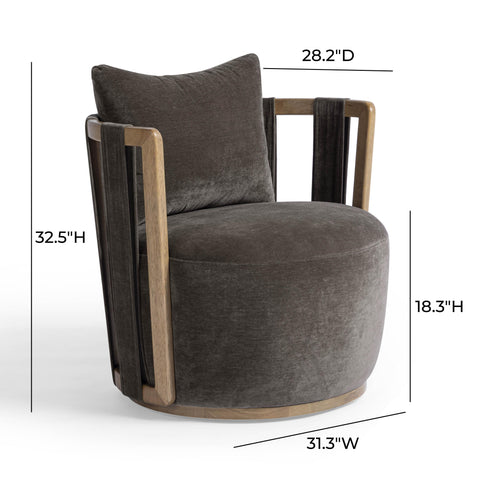 Genevieve Ravenna Upcycled Contract-Grade Fabric Swivel Accent Chair - image 7