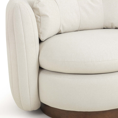 Juliette Provence Cream Performance Vegan Mohair Swivel Accent Chair - image 6
