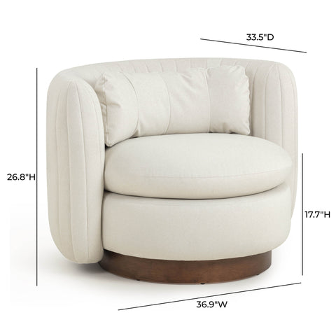 Juliette Provence Cream Performance Vegan Mohair Swivel Accent Chair - image 7