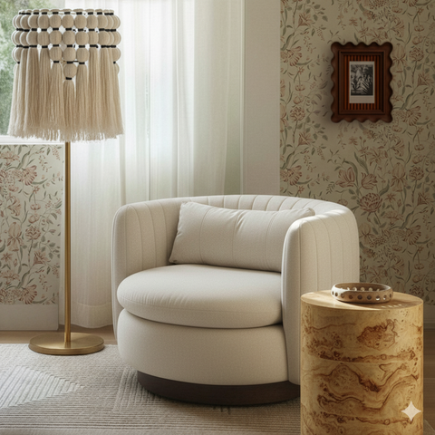 Juliette Provence Cream Performance Vegan Mohair Swivel Accent Chair - image 2