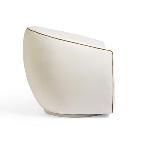 Camille Marais Contrast Piping Performance Velvet Swivel Accent Chair - image 4