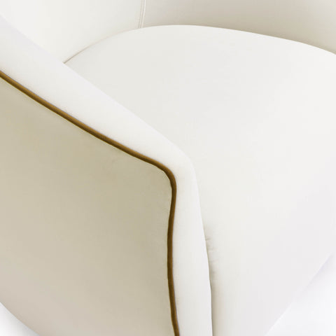 Camille Marais Contrast Piping Performance Velvet Swivel Accent Chair - image 6