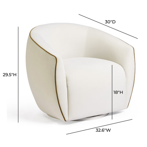 Camille Marais Contrast Piping Performance Velvet Swivel Accent Chair - image 7