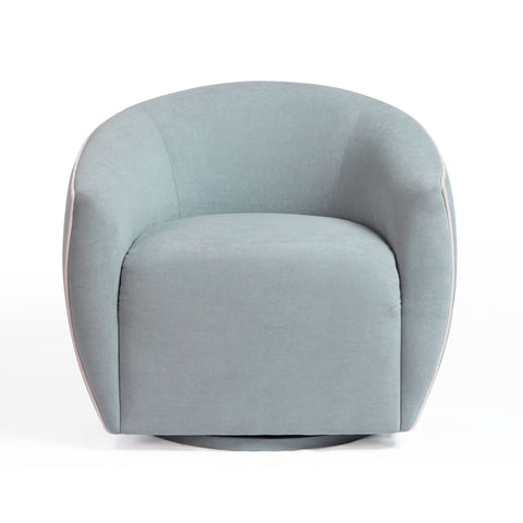 Camille Marais Contrast Piping Performance Velvet Swivel Accent Chair - image 1